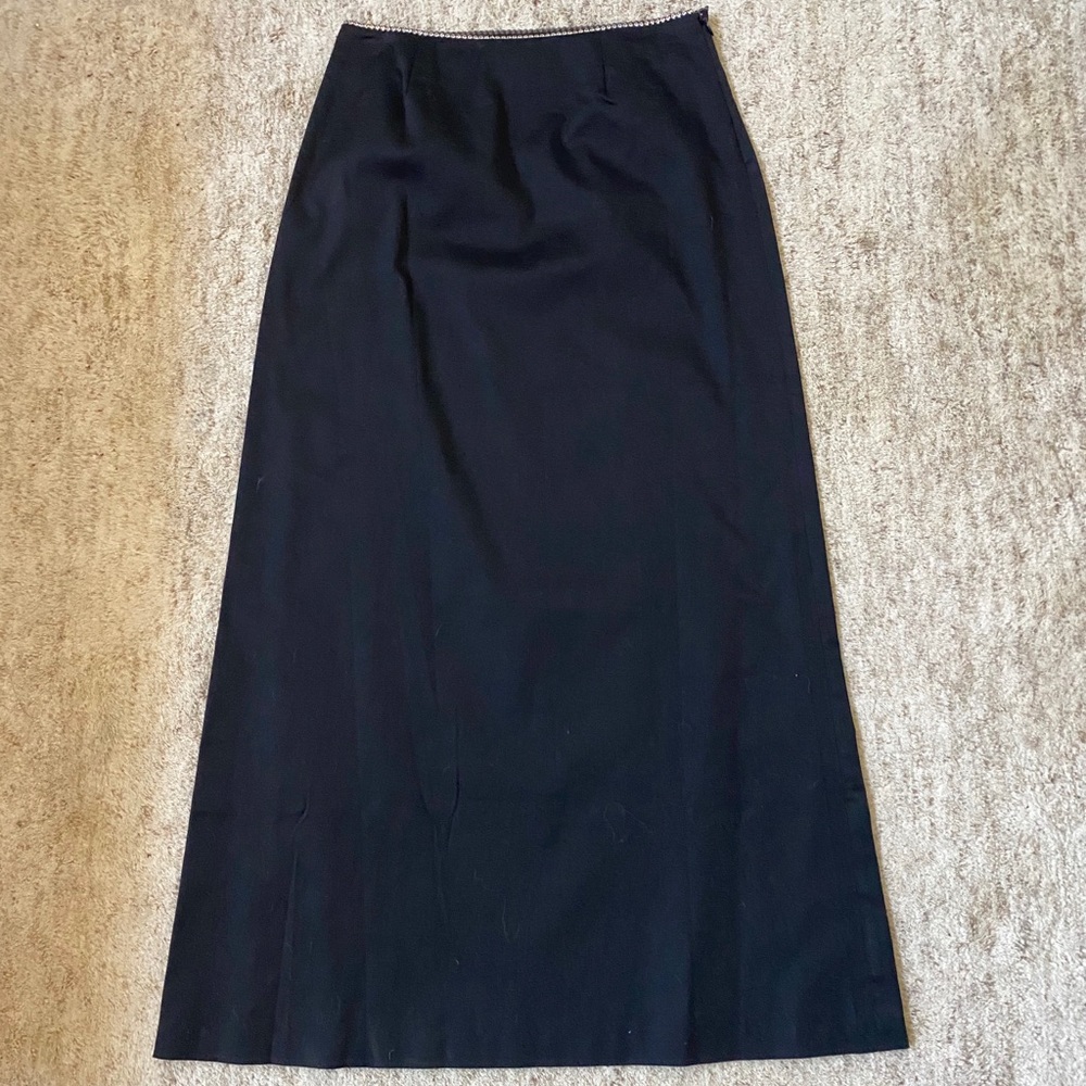 black / rhinestone maxi skirt